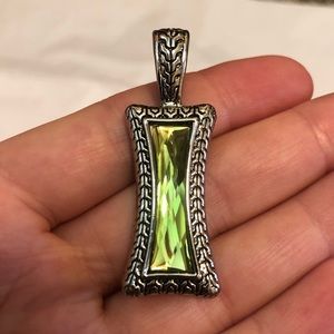 Lia Sophia Green Silver Detailed Pendant / Slide